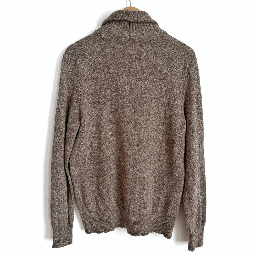 J.Crew Lambswool Shawl Collar‎ Sweater Brown Large 100% Wool Pullover